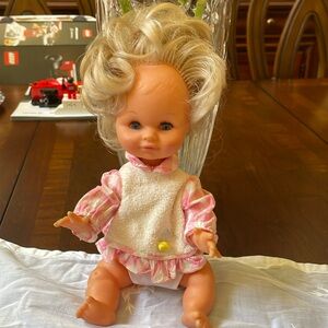 Vintage 1960’s Italy Sebino baby doll 11" doll vinyl blond blue eyes